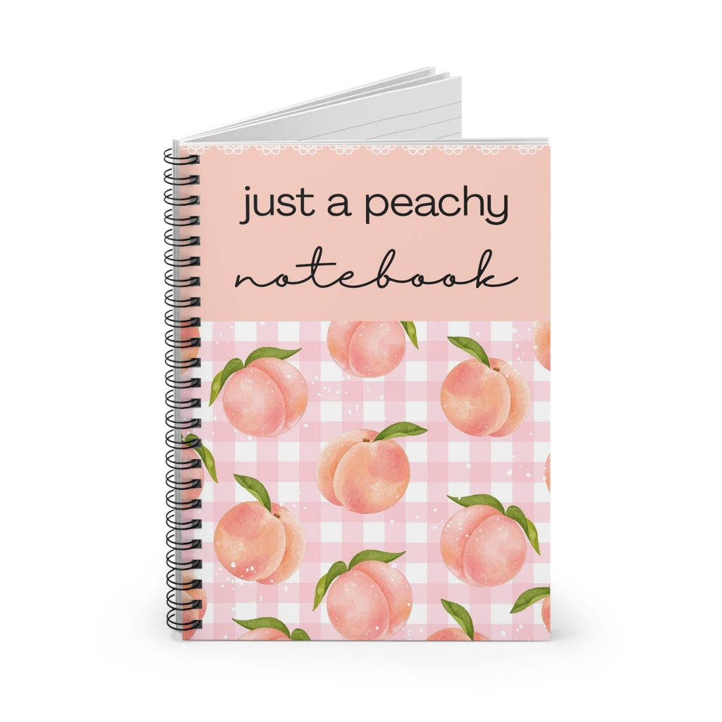 Peachy Notebook — "Just a Peachy" Spiral Ruled Journal