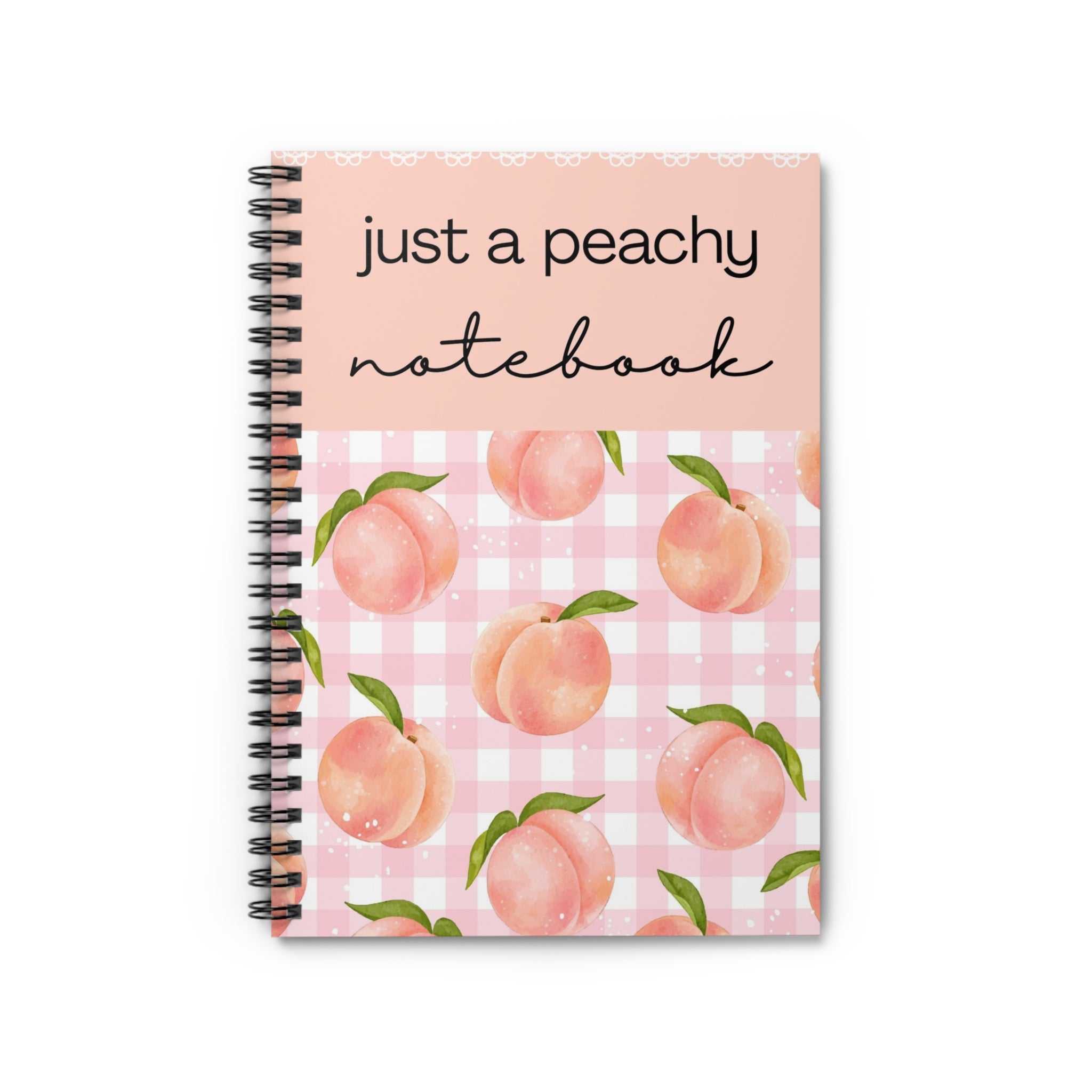 Peachy Notebook — "Just a Peachy" Spiral Ruled Journal
