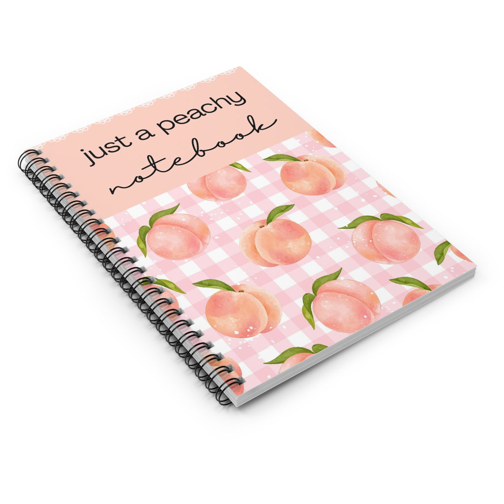 Peachy Notebook — "Just a Peachy" Spiral Ruled Journal